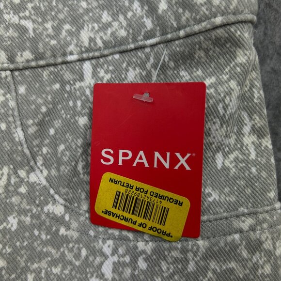 Spanx Jean-Ish Pull On Ankle Leggings Women's Size Medium White Gray Print NWT - Picture 7 of 14